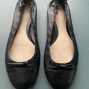 ANTONIO MELANI Black Leather Ballet Flats